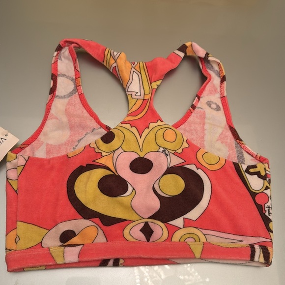 EMILIO PUCCI Vintage terrycloth cotton racer back cropped top in size 6 w/ tag - Picture 5 of 11